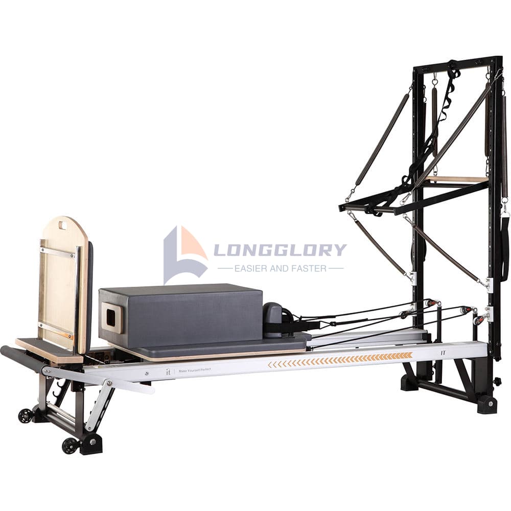 Pilates Reformer in alluminio con mezza torre